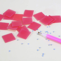 5-100 sztuk akcesoria diamenciki malowanie diament haft klej ściegu 2*2CM rozsianych klej Daimond malowanie błoto z woskiem 5